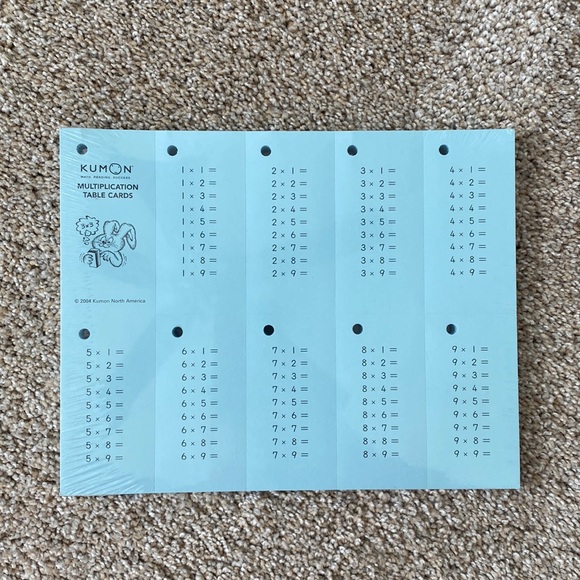 Kumon Multiplication Table Cards - Picture 1 of 4